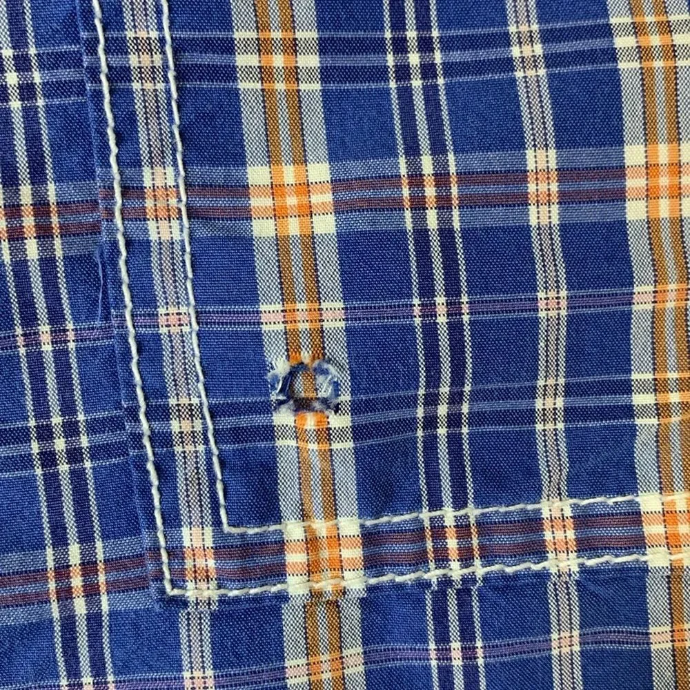Polo Ralph Lauren Men's Blue Orange Plaid Classic Board Shorts Swim Trunks Sz XL